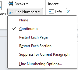 Line numbers example